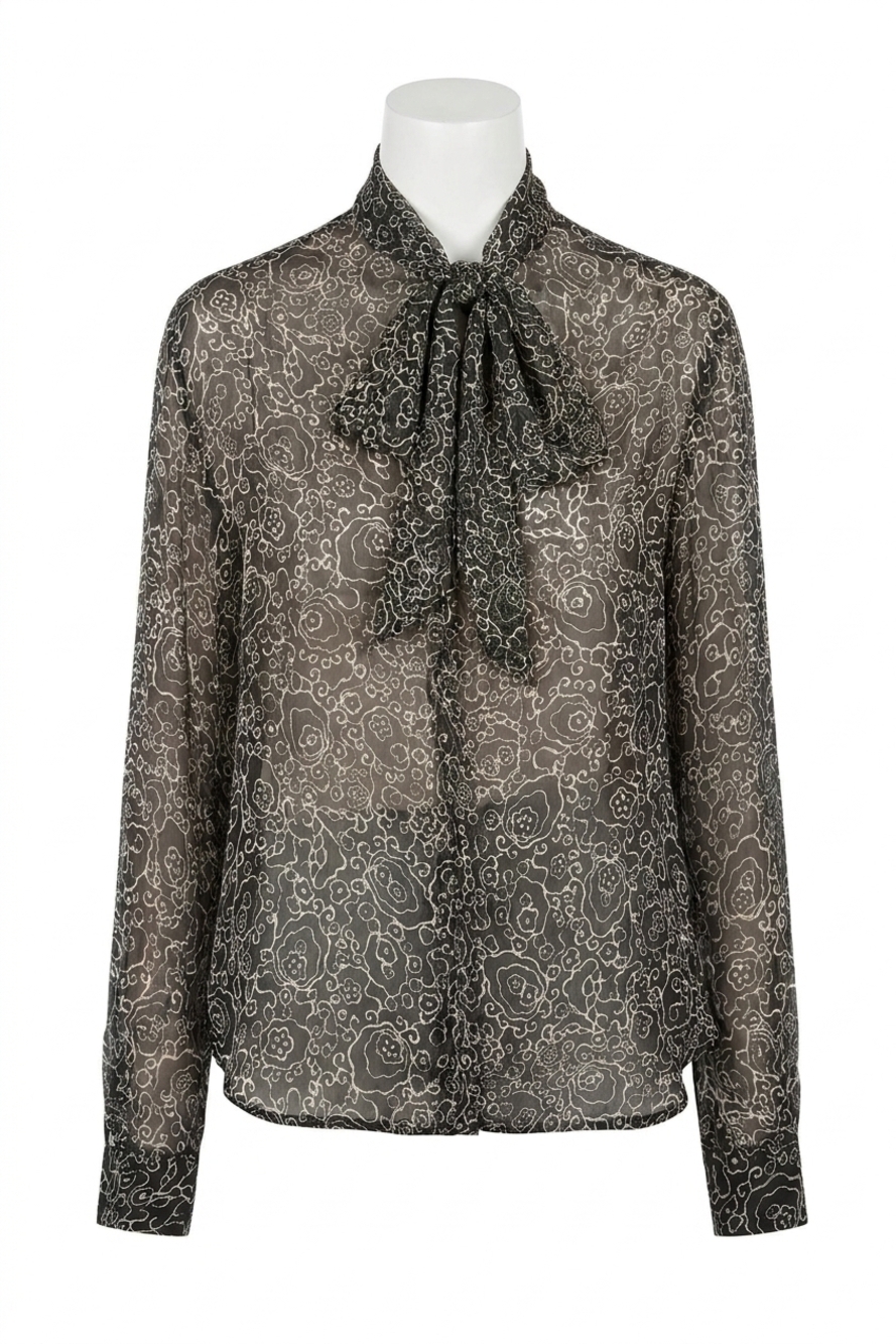 NEW ISABEL MARANT leona printed top in black/ ecru